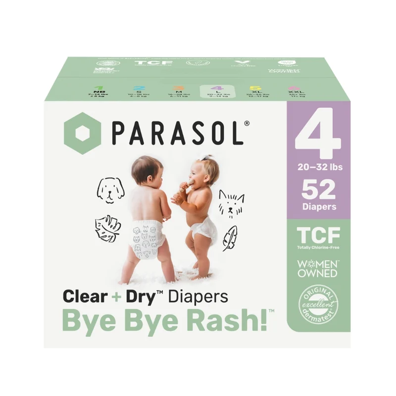 Parasol｜美國 Clear + Dry 超透氣水凝尿片｜4號/大碼｜52片｜原箱