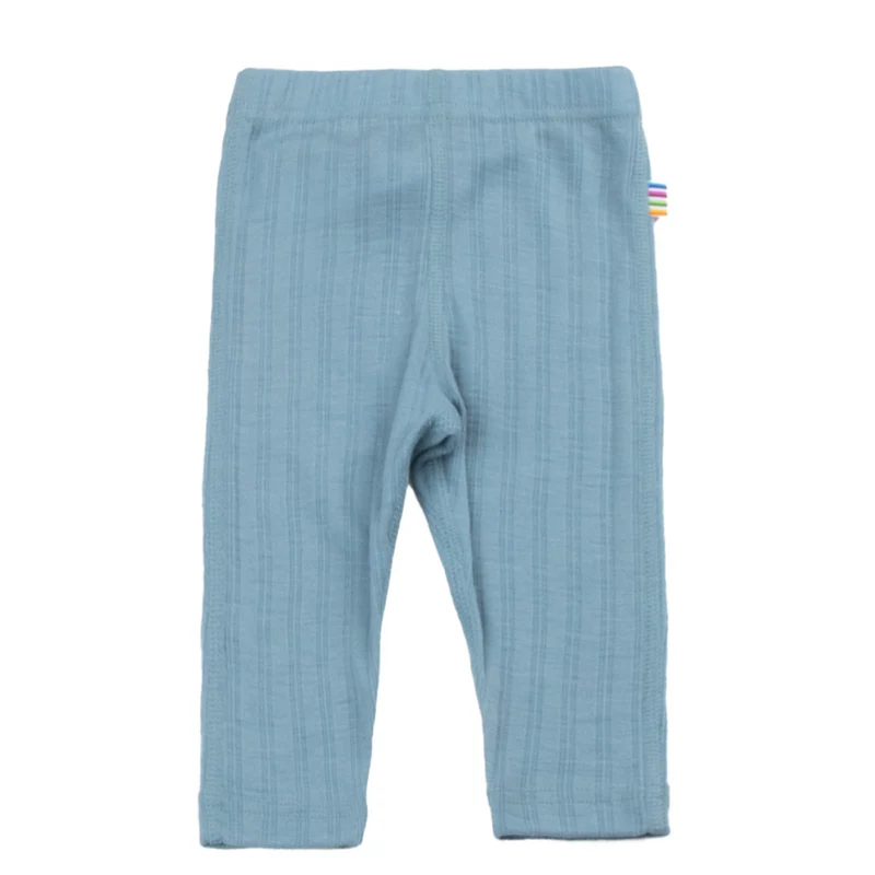 Joha Leggings i uld/silke - Støvet blå