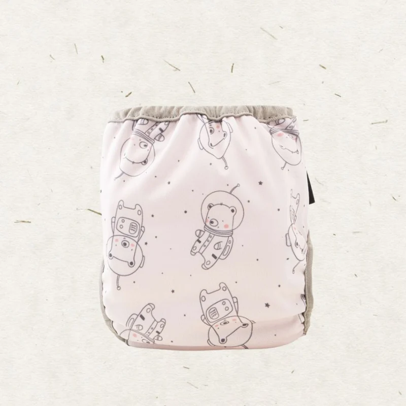 Newborn Diaper Cover. Space Teddy