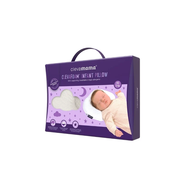 Clevamama｜嬰幼兒防扁頭記憶枕頭 - 初生至6個月