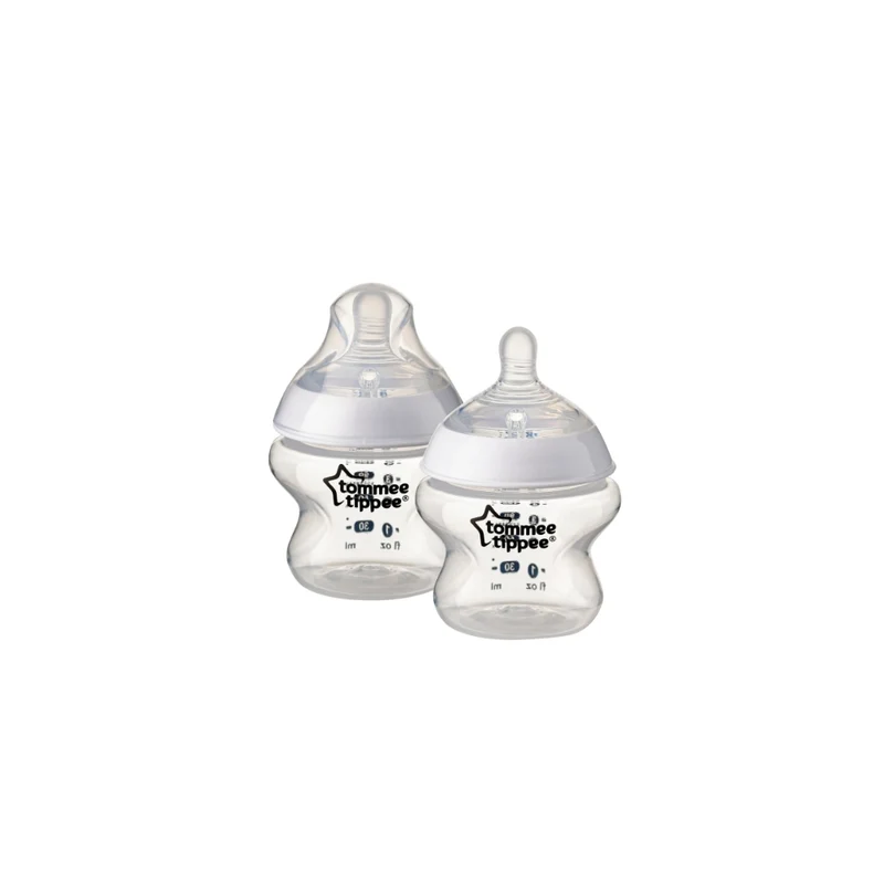 Tommee Tippee｜Closer to Nature® 150ml PP 奶瓶 (配新乳感超柔軟慢流量奶嘴) 兩個裝