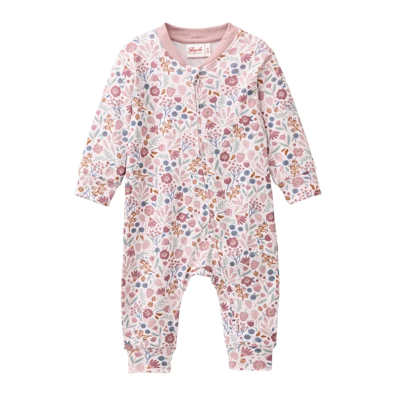Babypyjamas rosa blommor