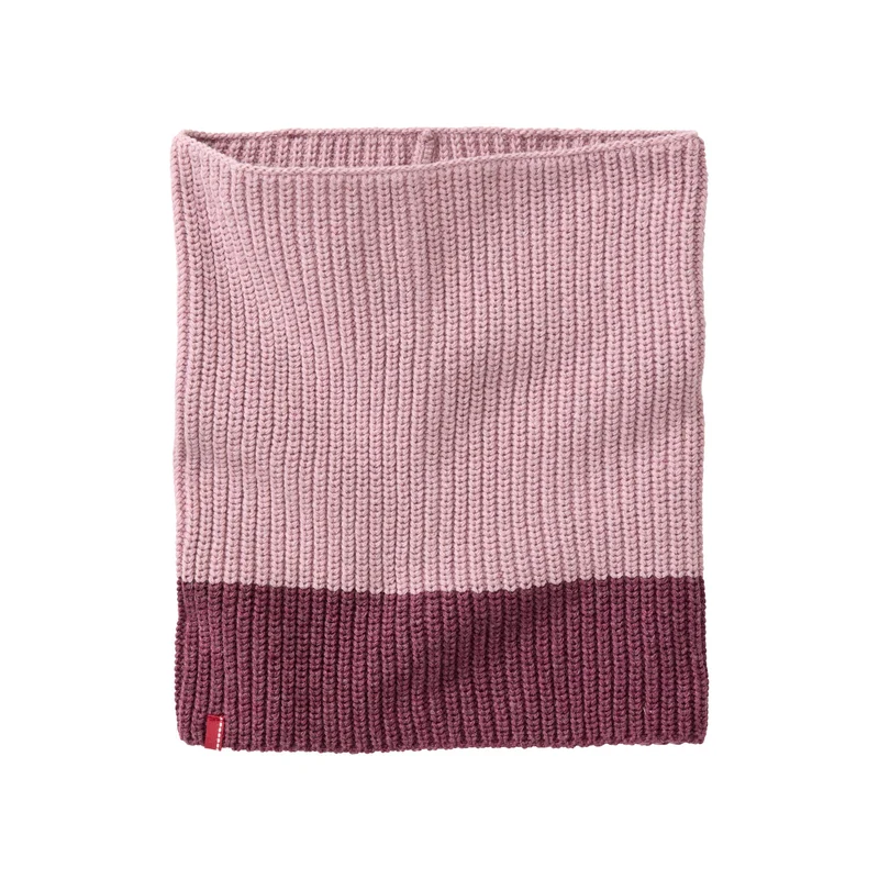 Stickad tubhalsduk rosa/vinröd