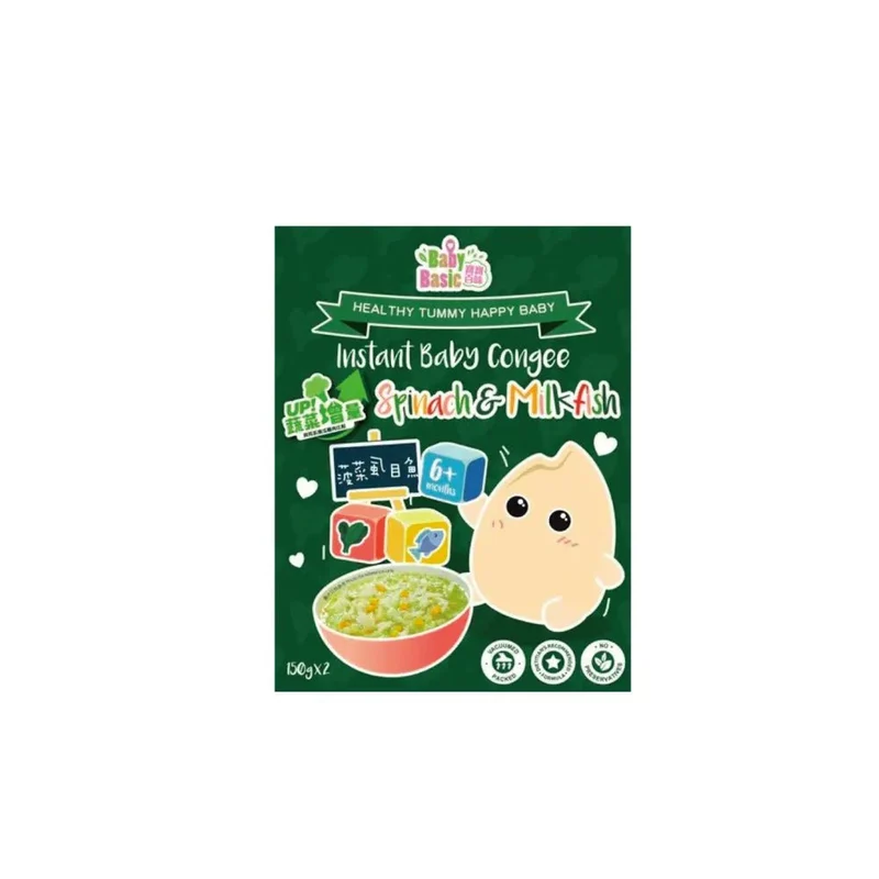 Baby Basic 寶寶百味｜即食有機米米粥｜菠菜虱目魚