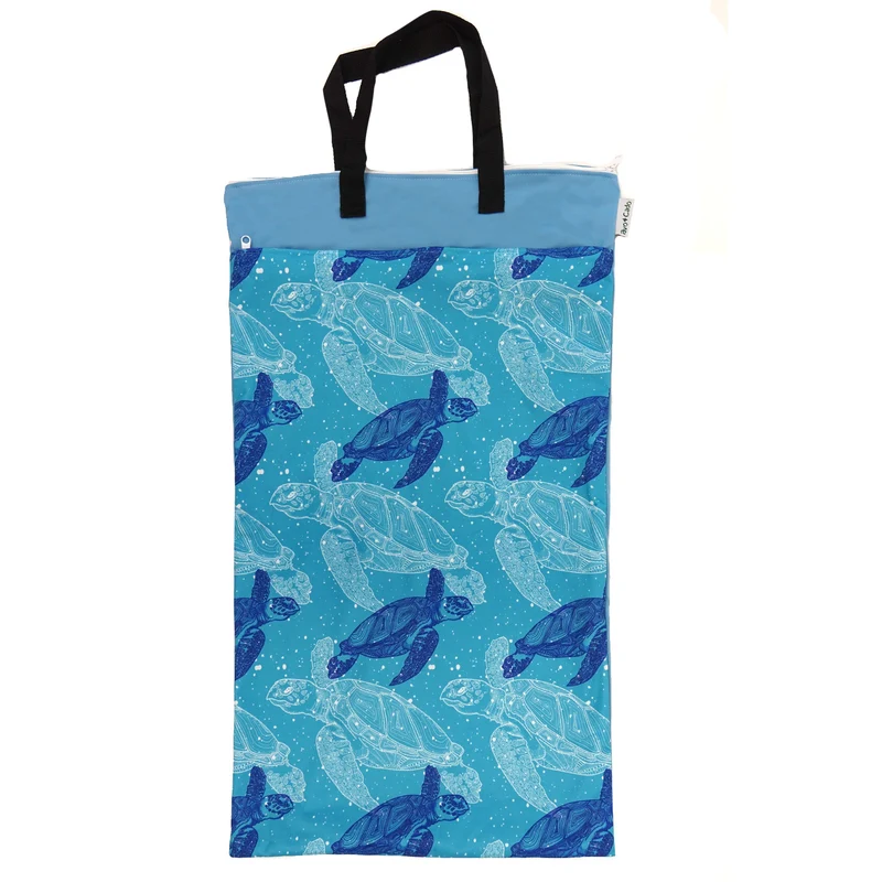 avo+cado Wetbag Large med två fack och handtag - Turtles