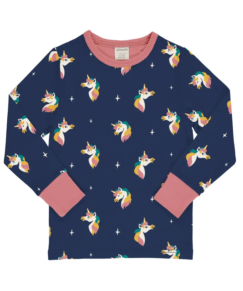 Långärmad t-shirt enhörningar
