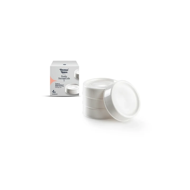 Tommee Tippee｜奶瓶儲存蓋 - 4個裝 - 適用於Natural Start奶瓶│可冷藏冷凍│可疊起│不含BPA