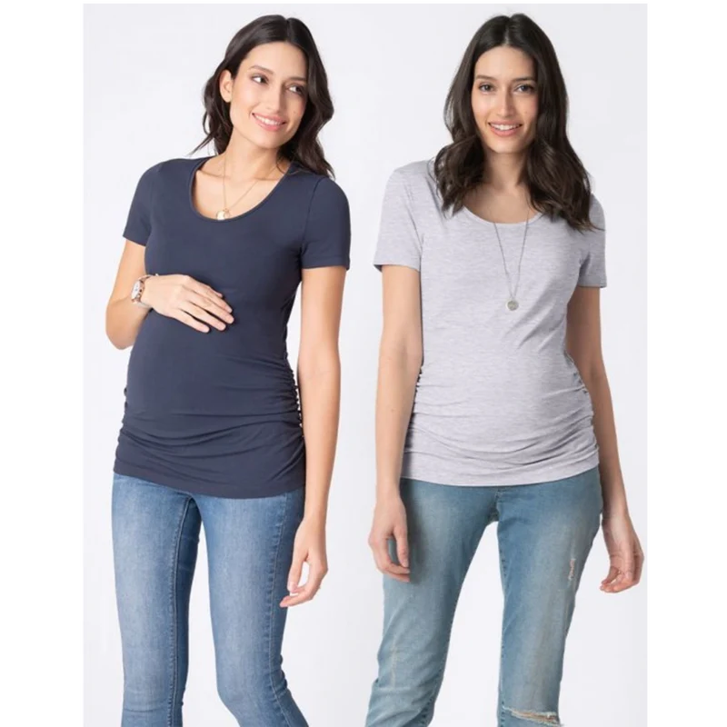 Seraphine 2-pack Vente-T-shirts i bambu - Julianne - Navy/Grå