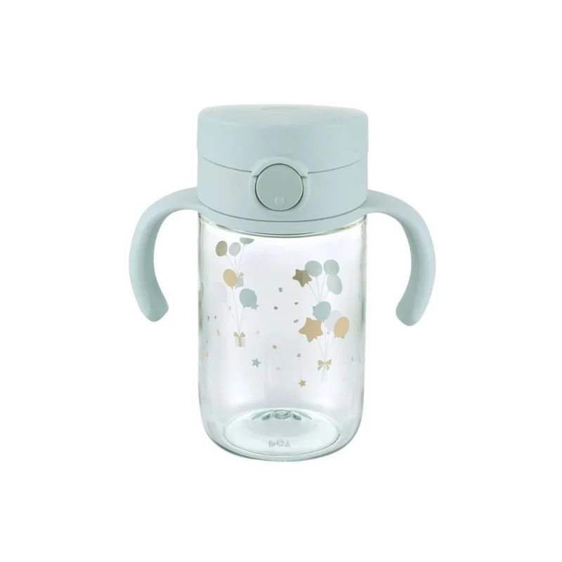 Richell｜Axstars 兒童吸管杯 320mL |淺藍色