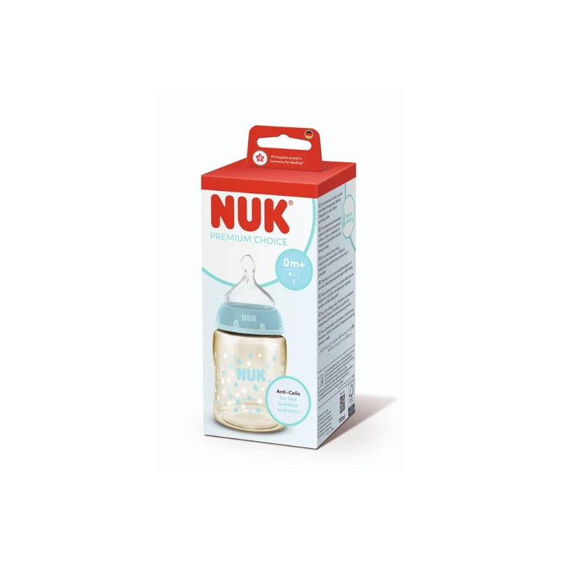 NUK｜寬口徑PPSU感溫奶瓶150mL｜0M+