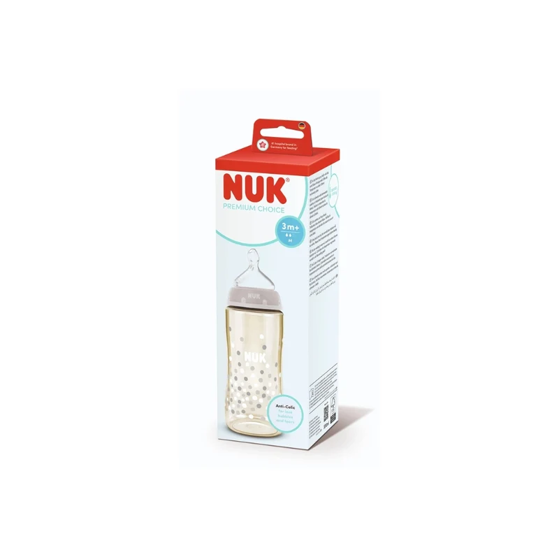 NUK｜寬口徑PPSU感溫奶瓶300mL｜3M+
