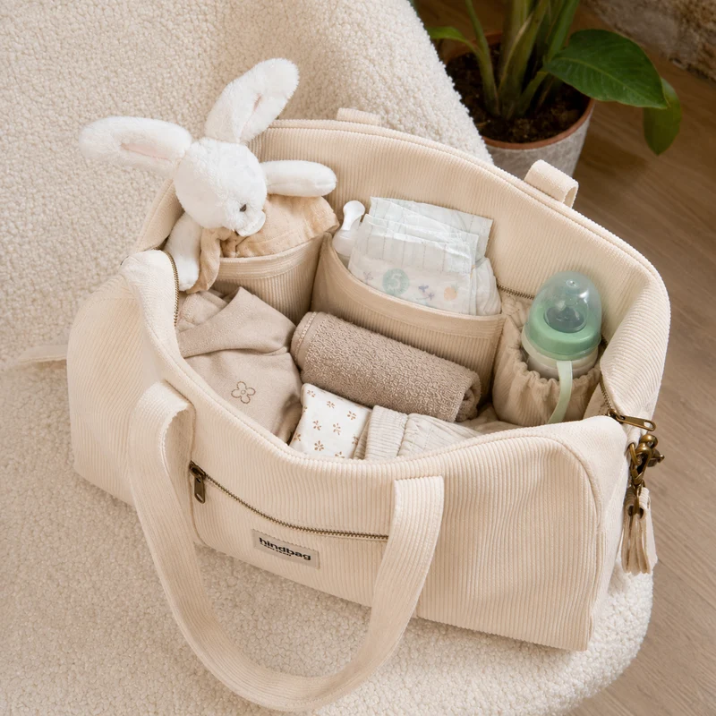 Hindbag Pusletaske - Økologisk Fløjl - Beige
