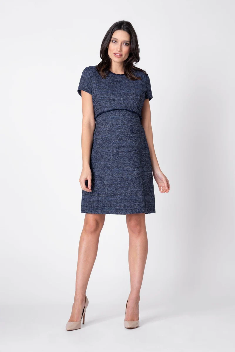 Kiara A Line tweed kjole til gravid fra Seraphine