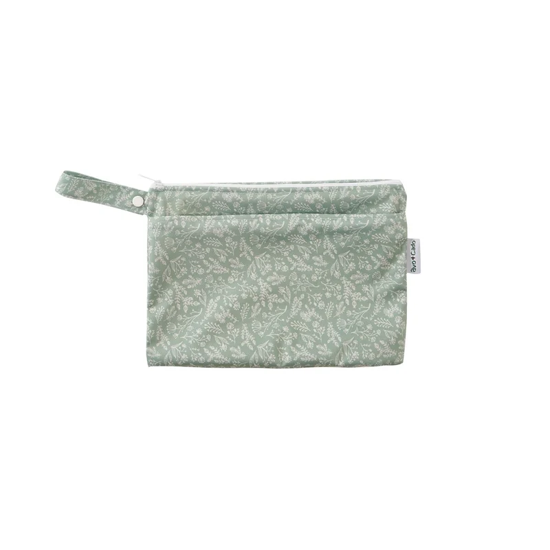 avo+cado Wetbag Small med två fack och handtag - Herbs