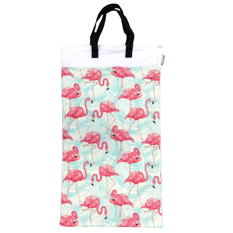 avo+cado Wetbag Large med två fack och handtag - Flamingo