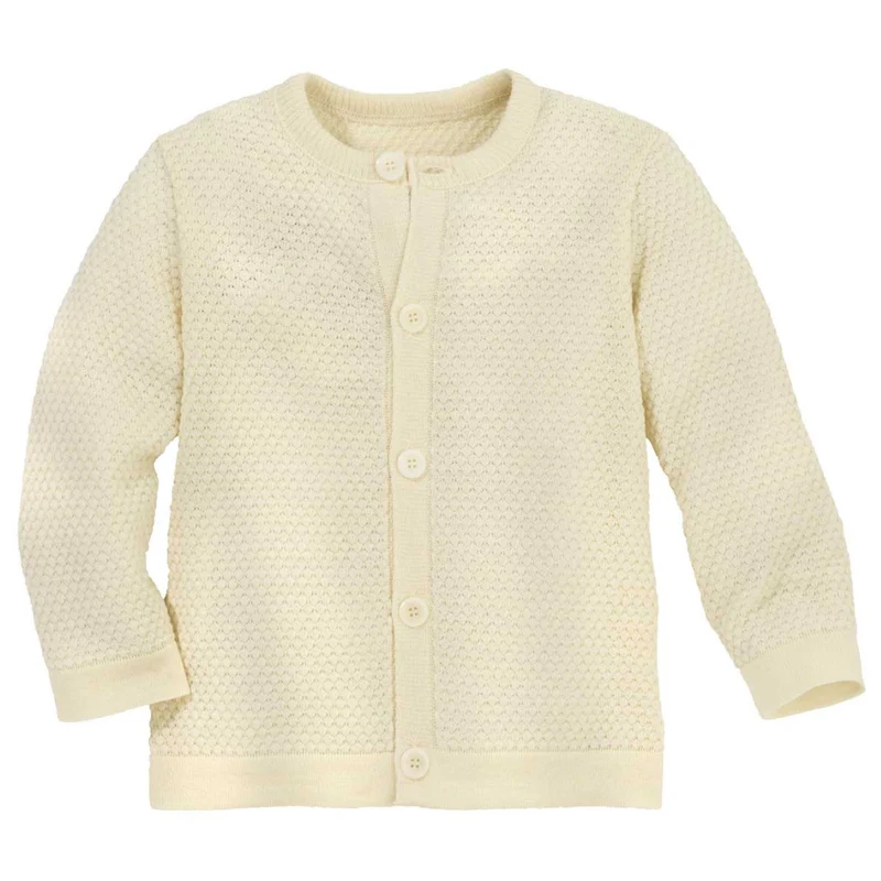 Disana Cardigan i våffelstickad – Merinoull – Naturlig