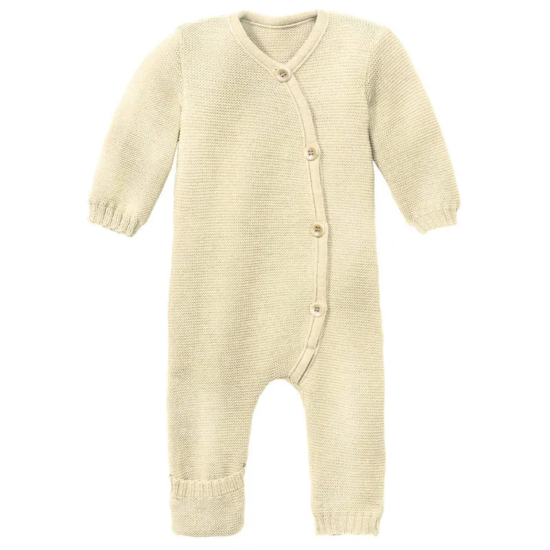 Disana Stickad Jumpsuit i Merinoull – Natural