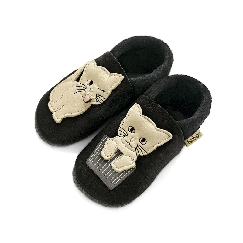 Baobaby Klassisk Babysko - Cat's Kiss Svart XL