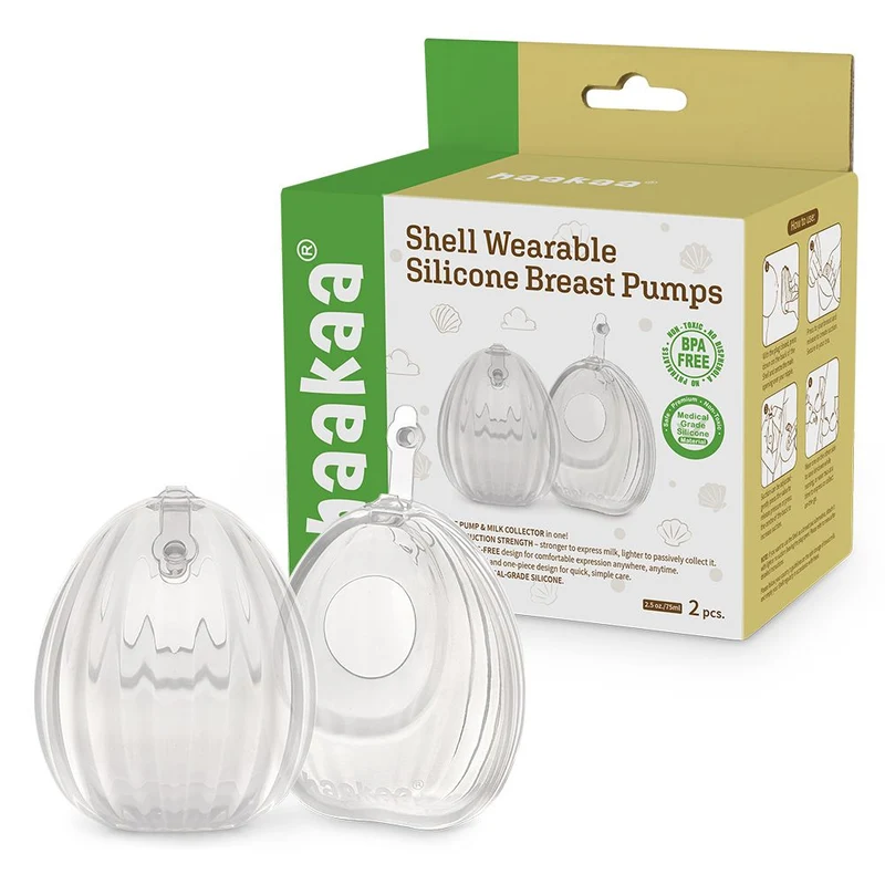 Haakaa Shell Bärbar silikonbröstpump 2-pack 75 ml