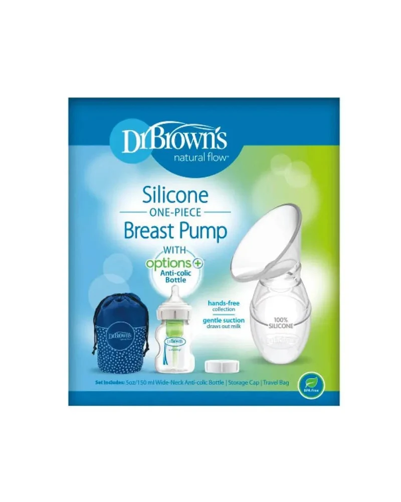 Dr Brown｜矽膠母乳收集泵連排氣奶樽 5oz