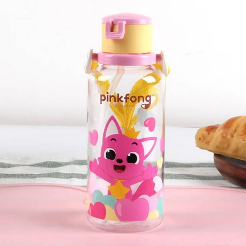 *Pinkfong | Babyshark 便攜式吸管水樽連孭帶 | 380ml