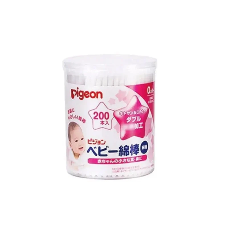 Pigeon｜嬰兒細軸型棉棒(耳鼻用)｜200支