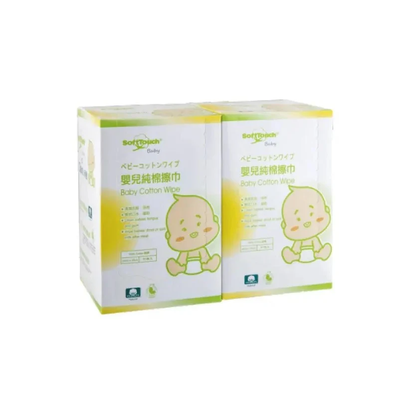 SoftTouch｜嬰兒純棉擦巾｜80片裝 x 2盒