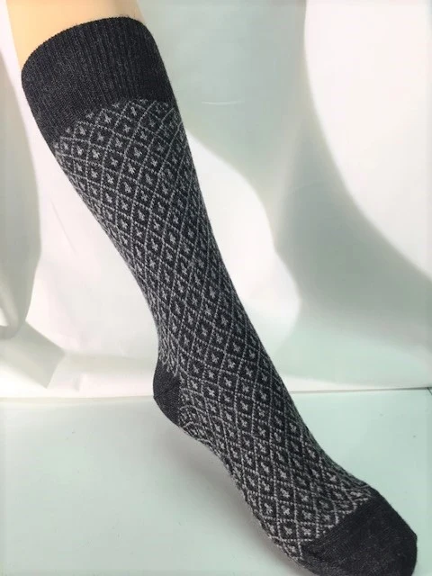 Hirsch - fintstrikkede uldstrømper - unisex - grå