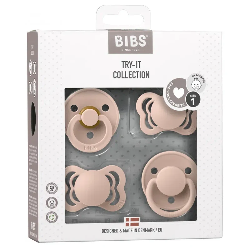 Bibs Try it - startpaket med nappar - Blush