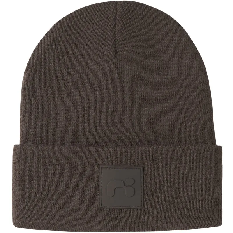 Name It Seal Brown Nknmalik Strikk Beanie Badge1