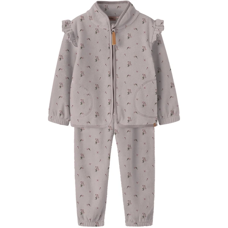 Lil'Atelier Hushed Violet Flowers Nmflaspektra Fleece Sett Aop Lil