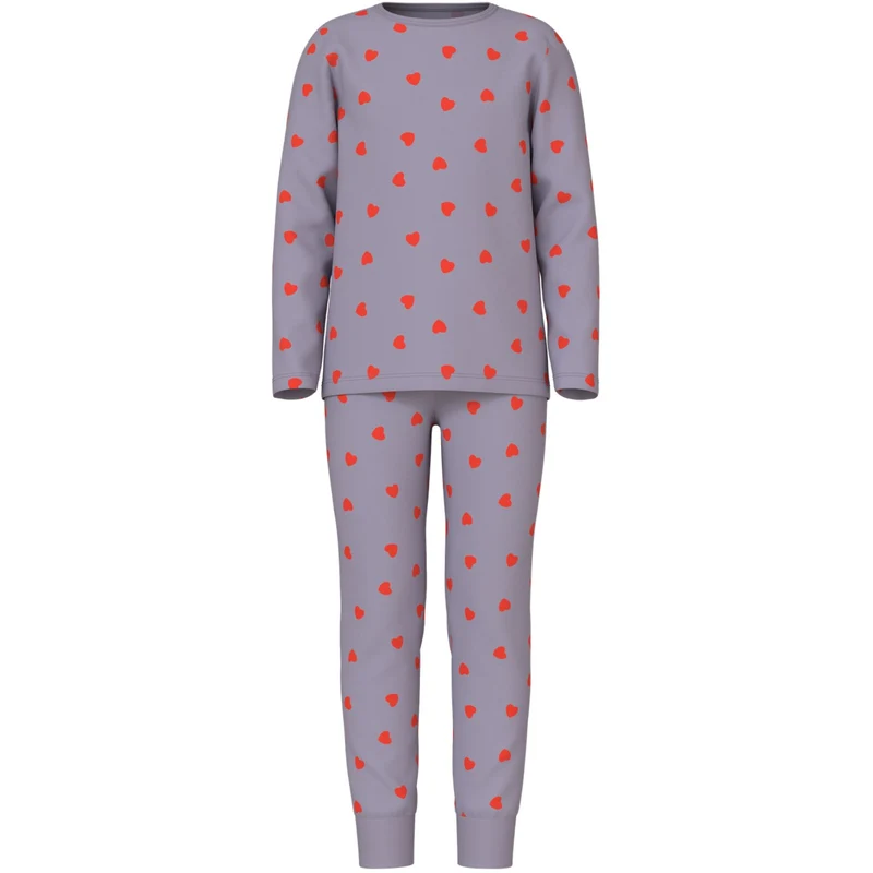 Name It Lavender Gray Nkfnightset Lavender Hearts Noos