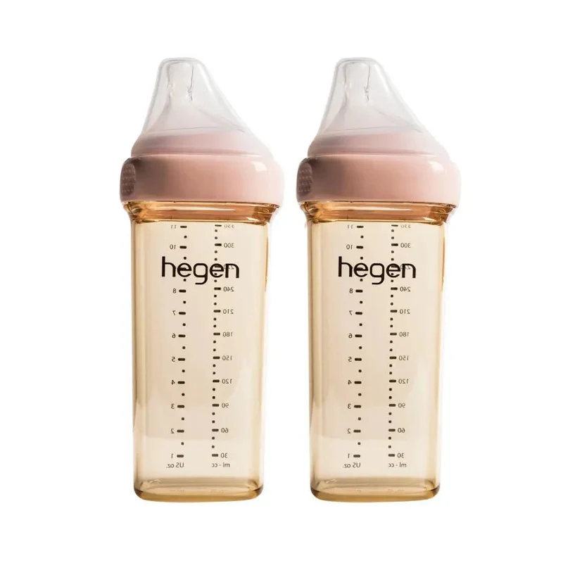Hegen｜PPSU多功能方圓型寬口奶瓶｜330ml｜兩個裝