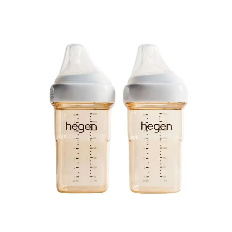 Hegen｜PPSU多功能方圓型寬口奶瓶｜240ml｜兩個裝