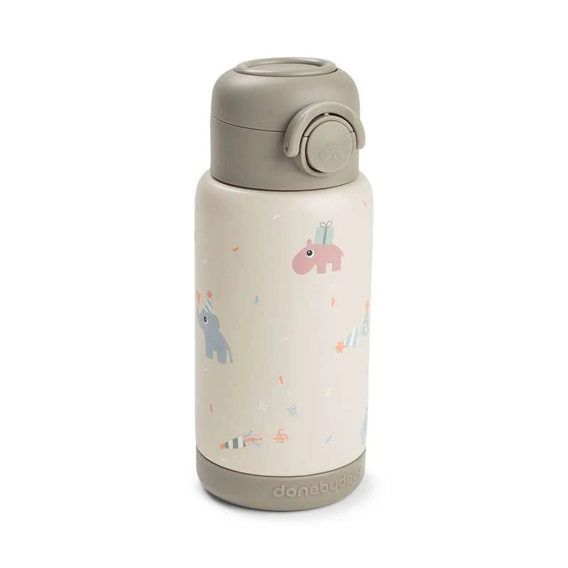 Done by Deer Termoflaska m. Sugrör - Celebration - 340ml - Sand