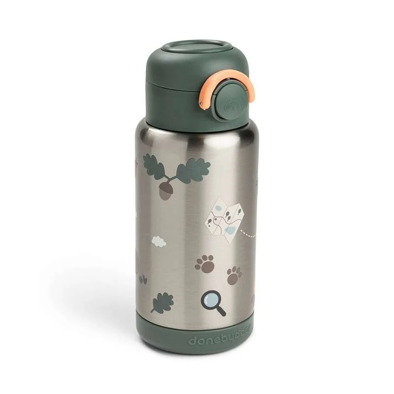 Done by Deer Termosflaska m. sugrör - Tiny Trails - 340 ml - Grön