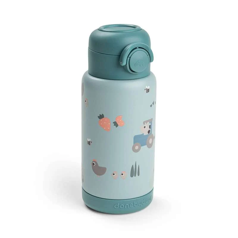Done by Deer Termosflaska m. sugrör - Tiny Trails - 340 ml - Blå