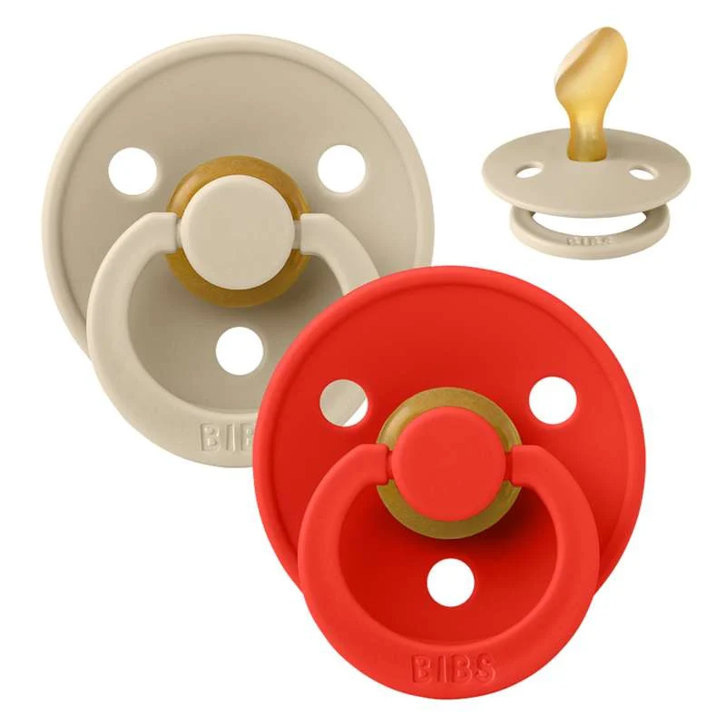 BIBS Anatomisk Colour Sut - 2-Pack - strl. 2 - naturgummi - Vanilla/Candy Apple