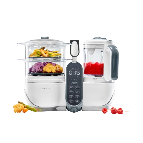 Babymoov Matberedare - Nutribaby Plus inkl. 15 st återanvändbara smoothiepåsar - Vit
