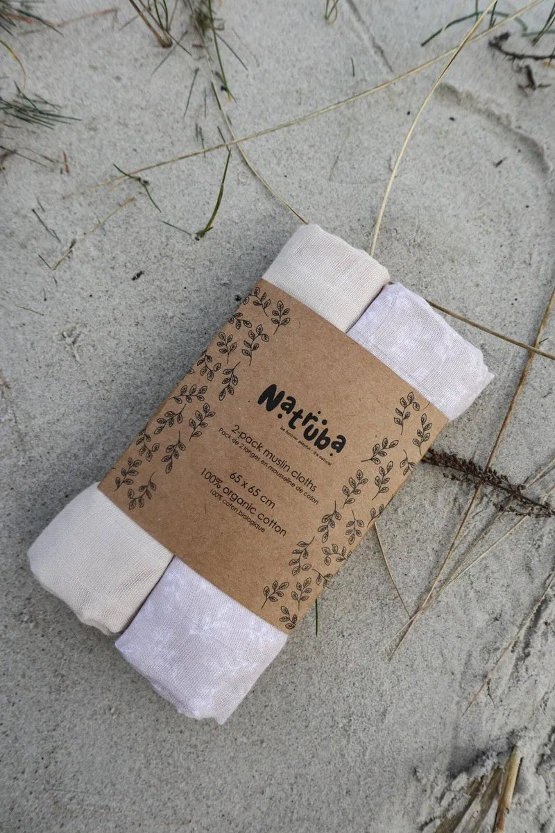 Natruba Tygblojor i Ekologisk Muslin - 2 stycken - Cream