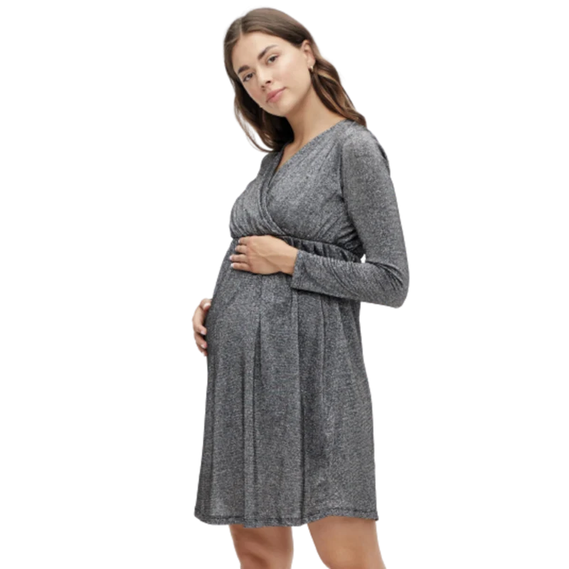 Mamalicious glittrig gravid- och amningsvänlig klänning