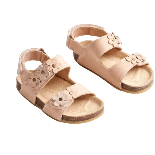 Wheat Clare Flower Sandal - beige ros