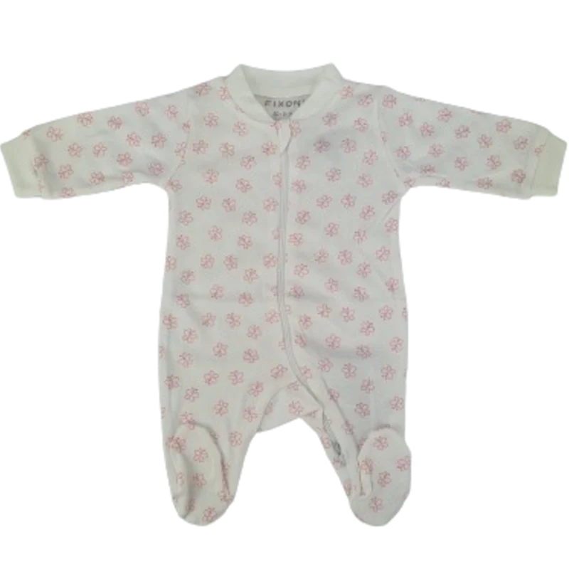 Fixoni heldräkt/sovdräkt med fötter - New Nadja - Fjäril - White