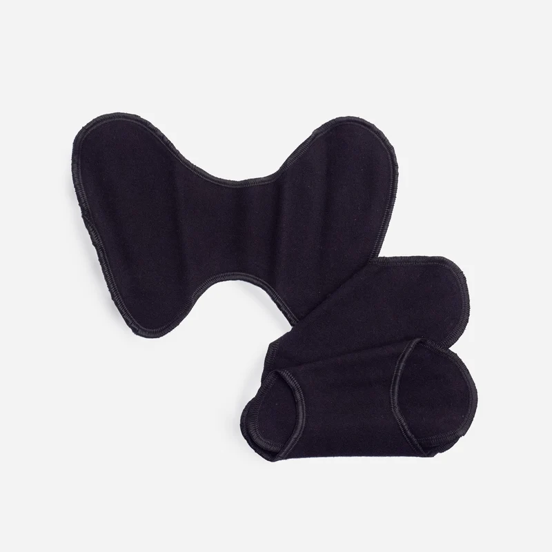 Imse Vimse G-string Troskyddsbindor utan Knappar (tygbinda) i Ekologisk Bomullsflanell - 3 stycken - Svart