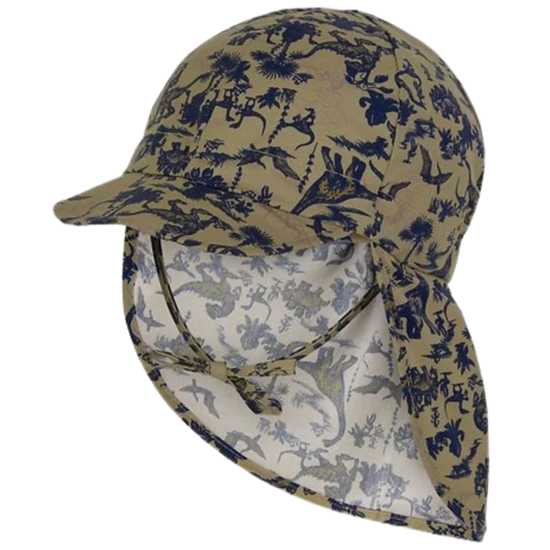 Mikk-line solhatt med skärm och nackskydd - Dino - Olive Gray