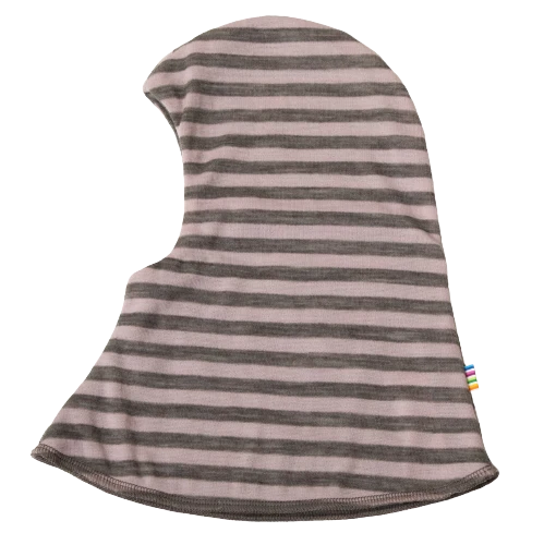 Joha Balaclava i ull - Vändbar - 2 lager - Grå / Rosa
