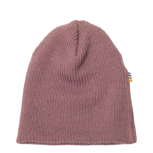 Joha Mössa i tjock ribbstickning - Ull - Rosa