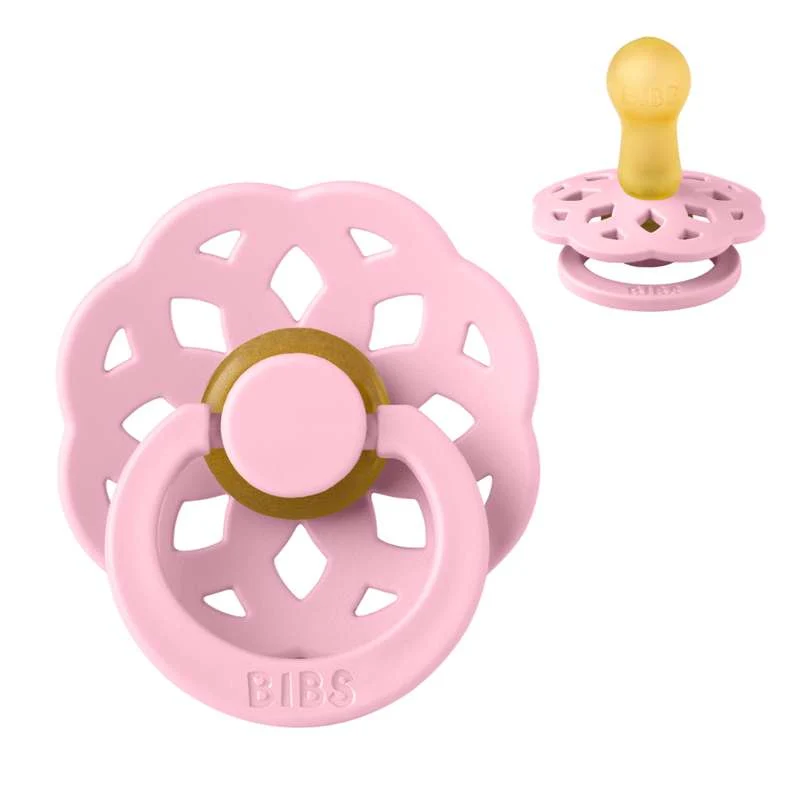 BIBS Rund Boheme-napp - strl. 2 - naturgummi - Babyrosa