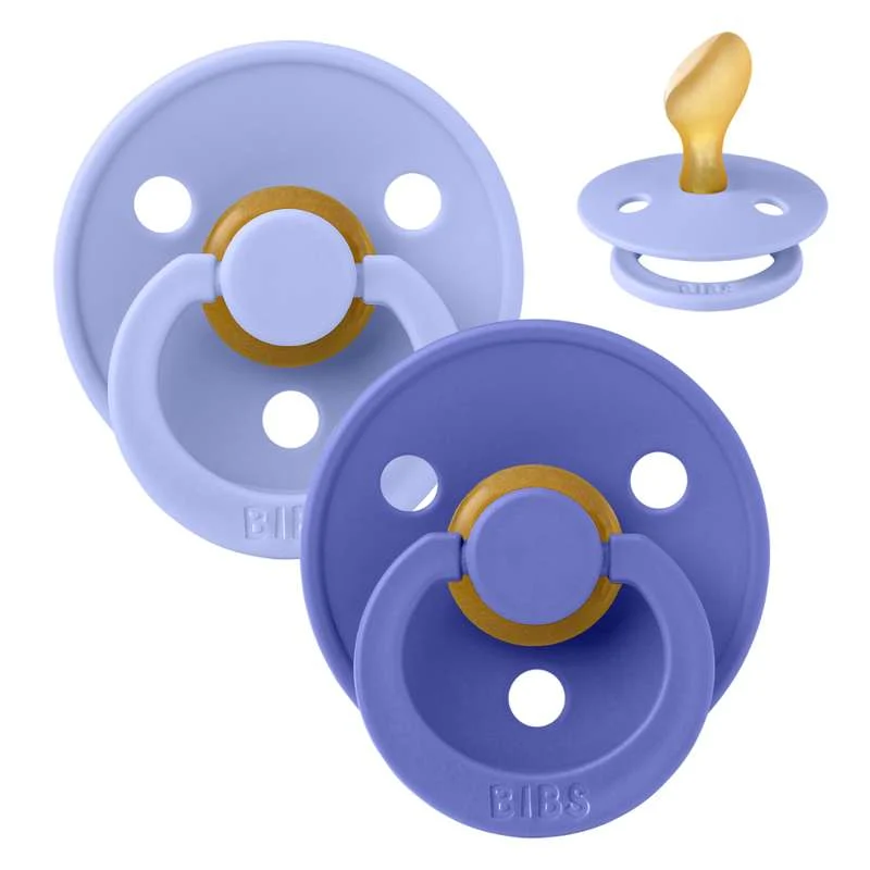 BIBS Anatomisk Colour Sut - 2-Pack - strl. 2 - naturgummi - Hush/Grape