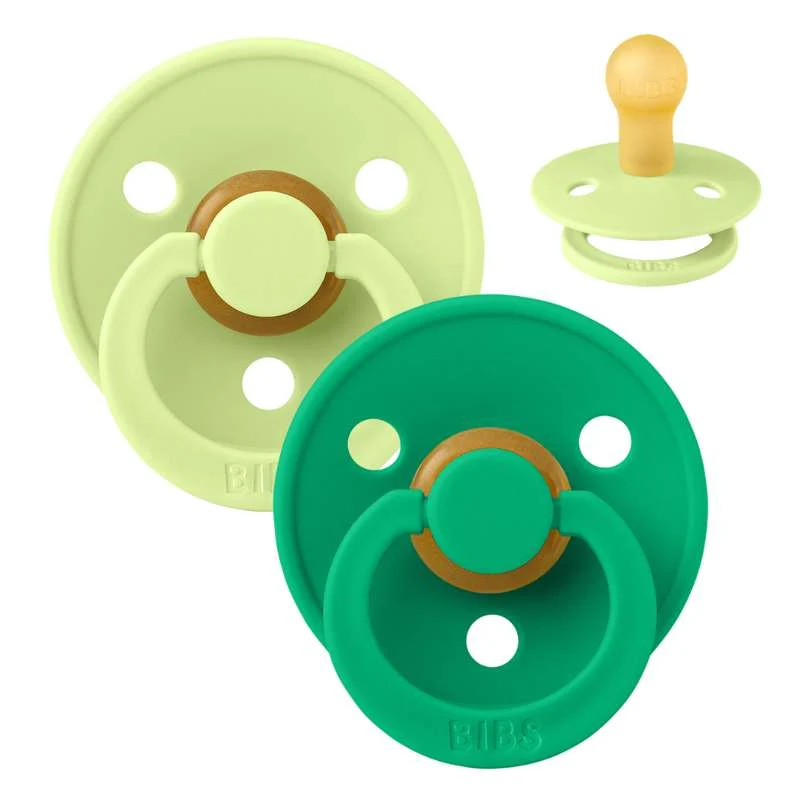 BIBS Rund Colour Sut - 2-Pack - strl. 1 - naturgummi - Matcha/Cactus